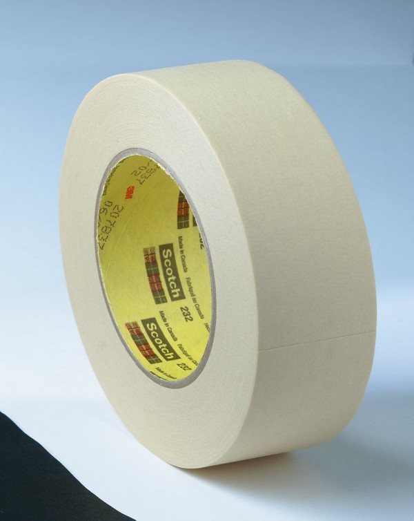 3M™ High Performance Masking Tape 232 Tan, 72 mm x 55 m 6.3 mil, 3 per inner 12 per case Bulk