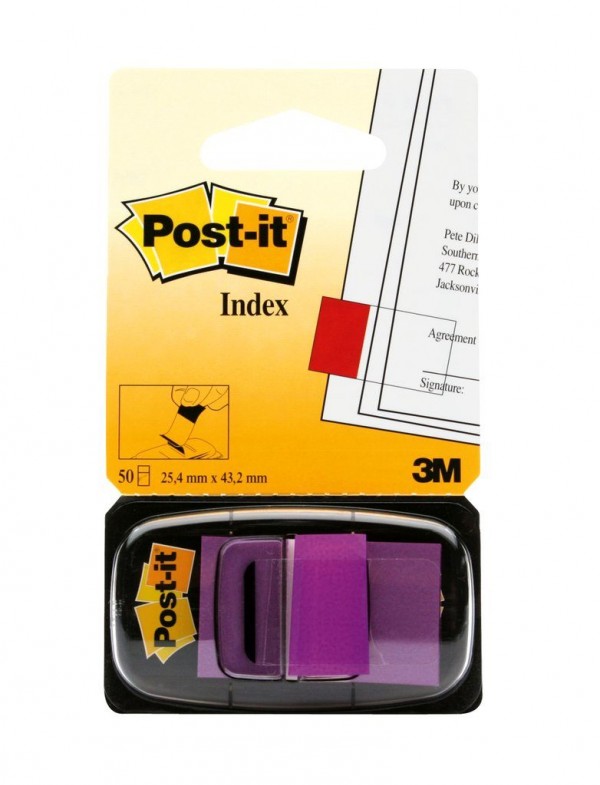 Post-it® Flags 680-8 (36) 1 in x 1.7 in (25,4 mm x 43,2 mm) Purple 50 flags/pd 36pds/cs