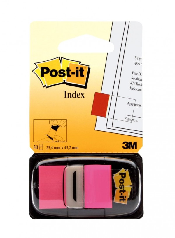 Post-it® Flags 680-21 (36) 1 in x 1.7 in (25,4 mm x 43,2 mm) Bright Pink