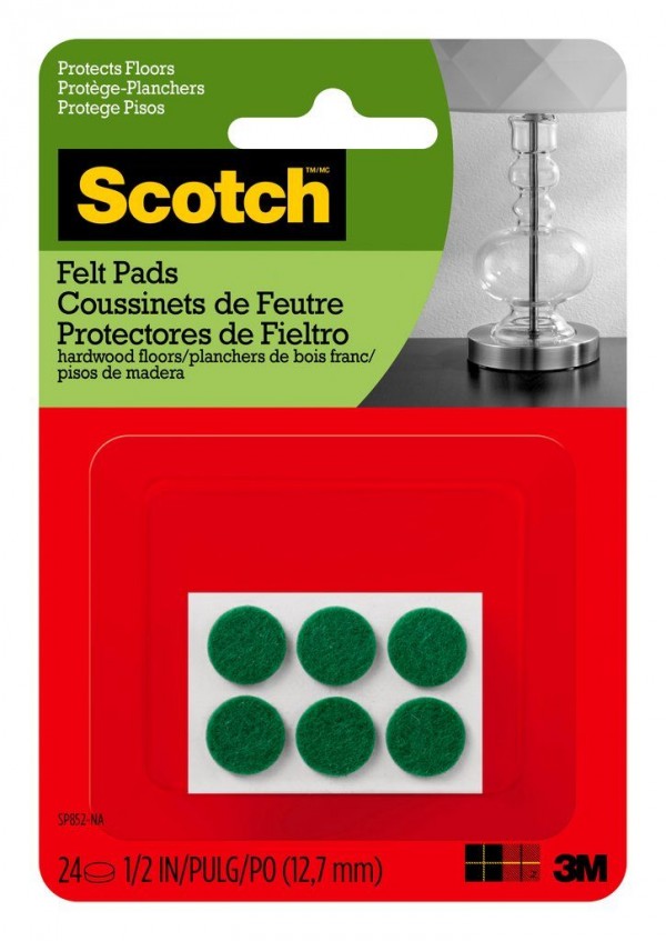 Scotch™ Self-Stick Felt Pads SP852-NA, Green, .5 in x 0.0625 in