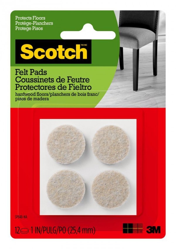 Scotch™ Felt Pads Beige Round SP848-NA, 1 inch