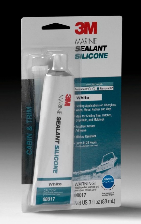 3M™ Marine Grade Silicone Sealant White, PN08017, 3 oz Tube, 6 per case