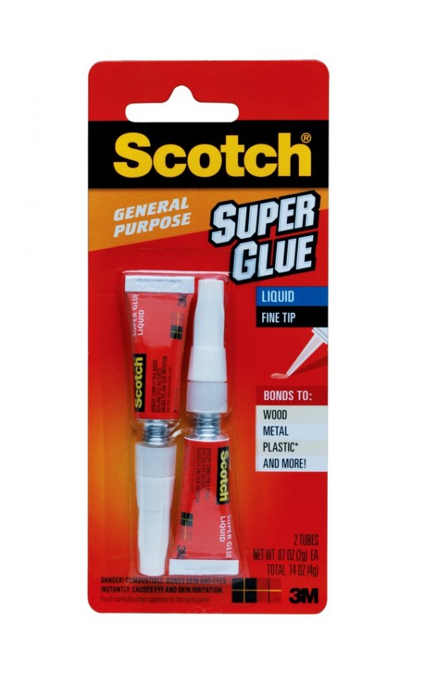 Scotch® Super Glue Liquid AD117, .07 oz, 2-Pack