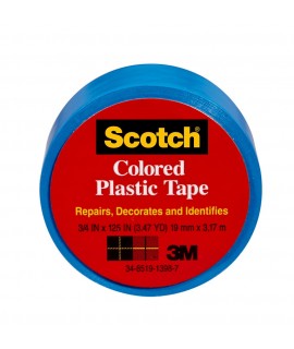 Scotch® Colored Plastic Tape 190BL, 3/4 in x 125 in (19 mm x 3,17 m)