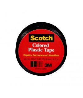 Scotch® Colored Plastic Tape 190BK, 3/4 in x 125 in (19 mm x 3,17 m)