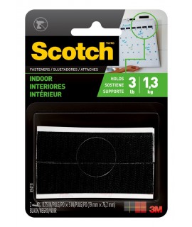 Scotch ™ Indoor Fasteners RF4731, 3/4 in x 3 in (19,0 mm x 76,2 mm), Black, 2 Sets of Strips