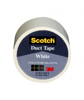 Scotch® White Duct Tape 1005-WHT-IP 1.5 in x 5 yd (38.1 mm x 4.57 m) 6 rls/inner, 72 rls/cs