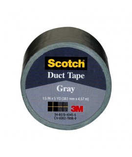 Scotch® Gray Duct Tape 1005-GRY-IP 1.5 in x 5 yd (38.1mm x 4.57m) 6 rls/inner, 72 rls/cs