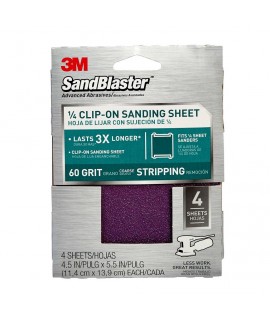 3M™ SandBlaster™ Clip-On Palm Sanding Sheets 9660SB-ES, 4.5 in x 5.5 in, 60 grit, 4/pk