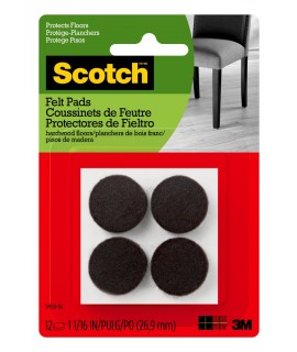 Scotch™ Felt Pads Brown Round SP850-NA, 1 1/16 inch