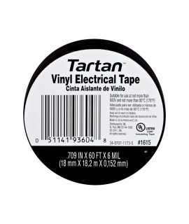 Tartan™ Electrical Tape, 1615, 0.709 in x 60 ft x 6 mil (18 mm x 18,2 m x 0,15 mm), 100/case
