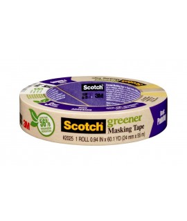 Scotch® Greener Masking Tape for Basic Painting 2025-24C, .94 in x 60.1 yd (24 mm x 55 m)