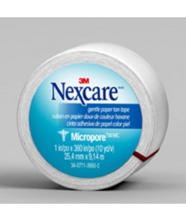 Nexcare™ Micropore™ Paper First Aid Tape, 530-P1/2, 1 in x 10 yds, Wrapped