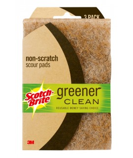 Scotch-Brite® Greener Clean Non-Scratch Scour Pads 97223-3-12, 12/3