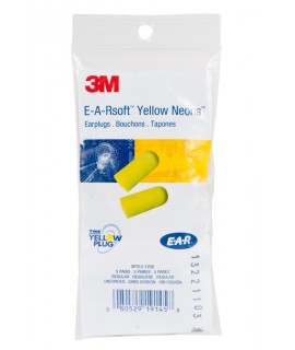 3M™ E-A-Rsoft™ Yellow Neons™ Earplugs VP312-1250, Uncorded, Vending Pack, 5 Pair/Pack, 100 EA/Case
