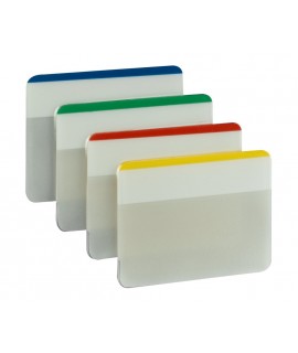 Post-it® Durable Tabs 686F-1, 2 in x 1.5 in (50.8 mm x 38 mm) Beige, Green, Red, Canary Yellow 24 pk/cs