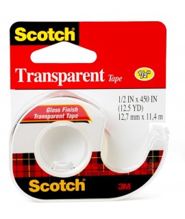 Scotch® Transparent Tape 144, 1/2 in x 450 in
