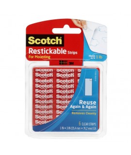Scotch® Restickable Strips R101, 1 in X 3 in, 6 Strips