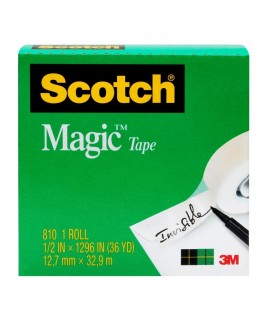 Scotch® Magic™ Tape 810, 1/2 in x 36 yd Roll