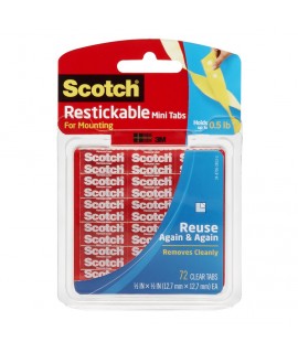 Scotch® Restickable Mini Tabs, R103, .5 in, 72 Squares