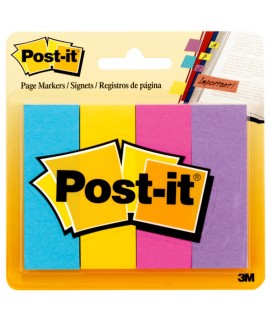 Post-it® Page Marker 671-4AU, 7/8 in x 2 7/8 in x (22,2 mm x 73 mm) Assorted Colors