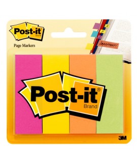 Post-it® Page Marker 671-4AF, 7/8 in x 2 7/8 in x (22,2 mm x 73 mm) Assorted Colors
