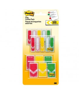 Post-it® Flags 682-RYG-VA Combo Pack, .47 in x 1.7 in flags and .94 in x 1.7 in flags