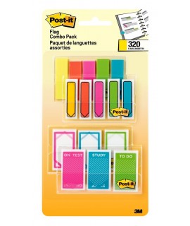 Post-it® Flags 683-XLS Combo Pack, .47 in x 1.7 in flags and .94 in x 1.7 in flags