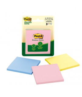 Post-it® Greener Notes 5301RP, 3 in x 3 in (76 mm x 76 mm) Helsinki Collection