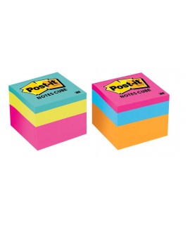 Post-it® Notes Cube 2051-PKOR, 1 7/8 in x 1 7/8 in (47,6 mm x 47,6 mm), Mixed Case, Pink Wave and Orange Wave