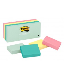 Post-it® Notes 653-AST, 1-3/8 in x 1 7/8 in (34,9 mm x 47,6 mm), Marseille colors