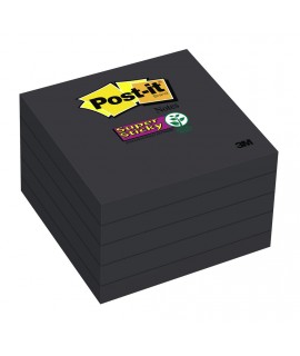 Post-it® Super Sticky Notes 654-5SSSC, 3 in x 3 in (76 mm x 76 mm), Black
