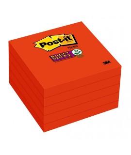 Post-it® Super Sticky Notes 654-5SSRR, 3 in x 3 in (76 mm x 76 mm), Saffron
