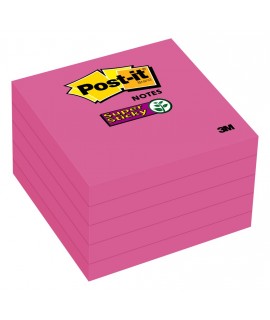 Post-it® Super Sticky Notes 654-5SSCG, 3 in x 3 in (76 mm x 76 mm), Mulberry