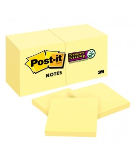 Post-it® Super Sticky Notes 622-12SSCY, 1 7/8 in x 1 7/8 in (47,6 mm x 47,6 mm)