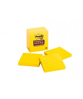 Post-it® Notes 654-5SSY, 3 in x 3 in, Electric Yellow, 5 Pads/Pack, 90 Sheets/Pad