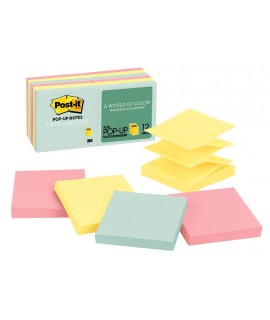 Post-it® Pop-up Notes R330-12AP, 3 in x 3 in, Pastel Colors