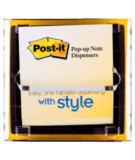 Post-it® Pop-up Notes Dispenser DS330-BK, 3 in x 3 in, Black Base Clear Top