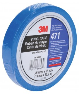 3M™ Vinyl Tape 471 Blue, 3/8 in x 36 yd, 96 individually wrapped rolls per case Conveniently Packaged