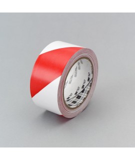 3M™ Hazard Warning Tape 767 Red/White, 2 in x 36 yd 5.0 mil, 24 per case Bulk
