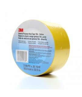 3M™ General Purpose Vinyl Tape 764 Yellow, 2 in x 36 yd 5.0 mil, 24 per case Bulk
