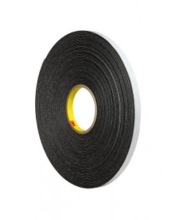 3M™ Double Coated Polyethylene Foam Tape 4466 Black, 1/2 in x 36 yd 1/16 in, 18 per case Bulk