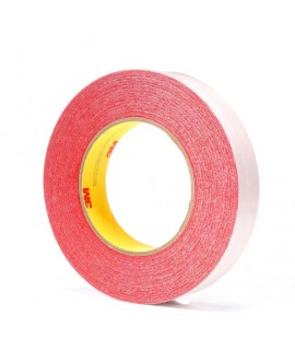 3M™ Double Coated Tape 9737R Red, 24 mm x 55 m, 48 rolls per case