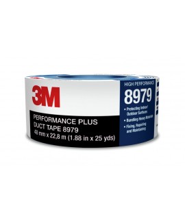 3M™ Performance Plus Duct Tape 8979 Black, 72 mm x 54.8 m 12.1 mil, 12 per case Bulk