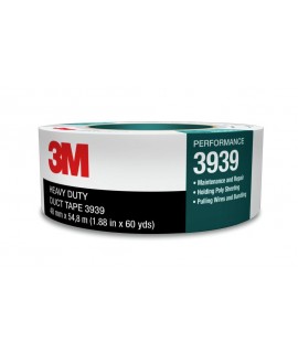 3M™ Heavy Duty Duct Tape 3939 Silver, 96 mm x 54.8 m 9.0 mil, 12 per case Bulk