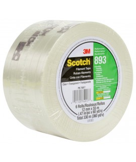 Scotch® Filament Tape 893 Clear, 144 mm x 55 m, 4 rolls per case