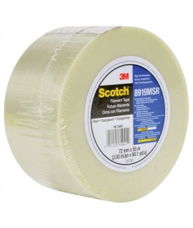 Scotch® Filament Tape 8919MSR Clear Kut, 288 mm x 330 m, 1 per case