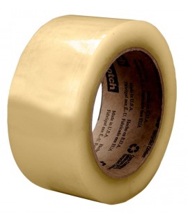 Scotch® Recycled Corrugate Box Sealing Tape 3071 Clear, 48 mm x 100 m, 36 rolls per case Bulk