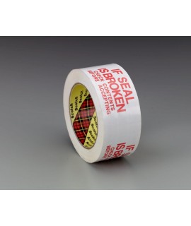 Scotch® Printed Message Box Sealing Tape 3771 White If Seal is Broken Check Contents Before Accepting, 48 mm x 914 m, 6 per case Bulk