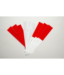 3M™ Diamond Grade™ Conspicuity Marking 983-32 ES Red/White, (2 in x 18 in cuts), 2 in x 51 ft